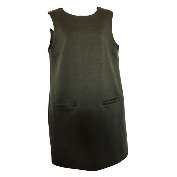Tommy Hilfiger Dresses & Skirts - Tommy Hilfiger Olive Green Stretch Sheath Dress W/ Front Pockets Zipper Back